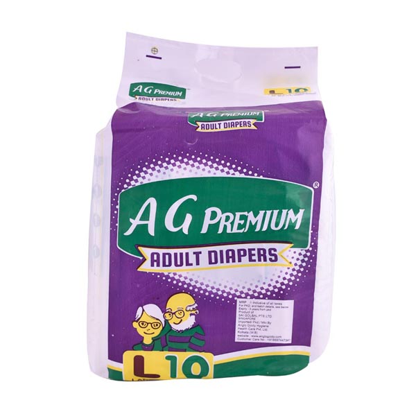 AG Premium Adult Diaper Pant - Large : 10 Pieces (...